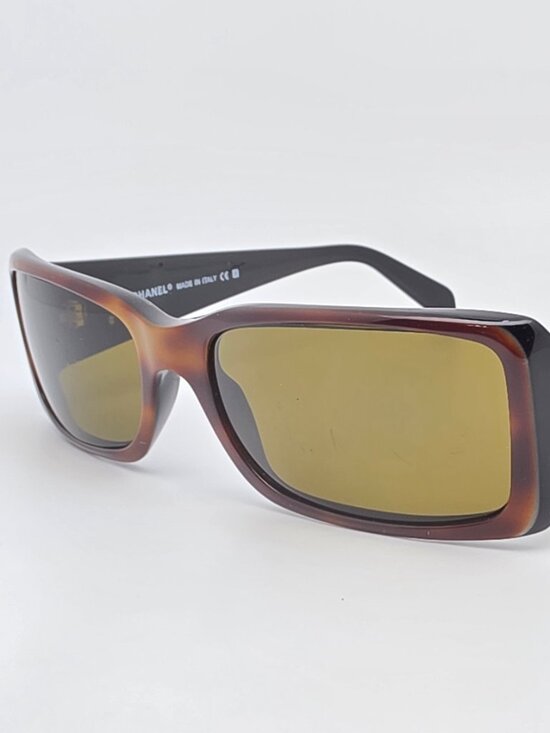 Chanel 5078 c 818/73 Tortoise Black Frame Green Lens Rectangular Sunglasses 54mm main image 14